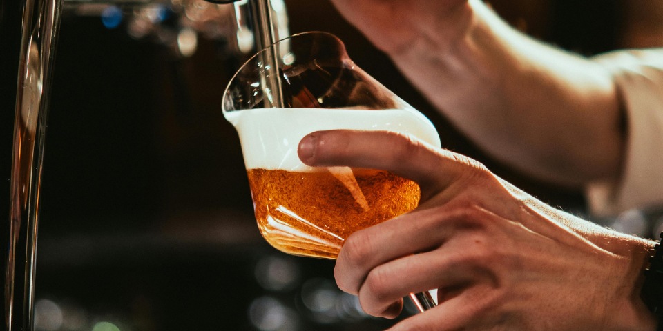 Craft beers on draft