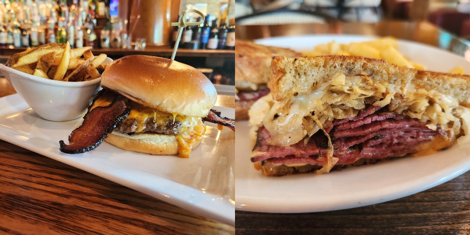 Wilmingtonian Burger and hot pastrami Rueben